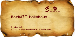 Borkó Makabeus névjegykártya